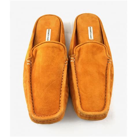 Hermès Ciabatte Slippers Arancioni Orange Velluto Usate 40eu 